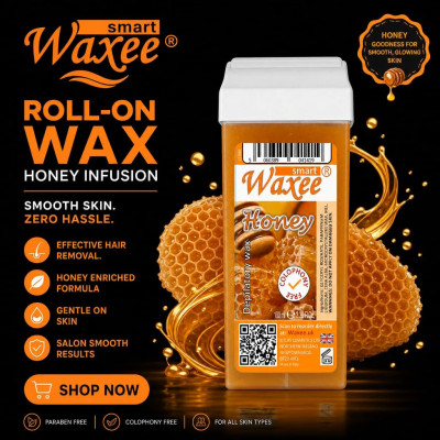 WAXEE SMART 100ml Roll-on waxing kit Honey COLOPHONY FREE.