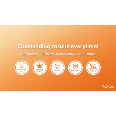 Waxee SUPER WAX- Premium stripless, film wax, 500g- Juicy Orange