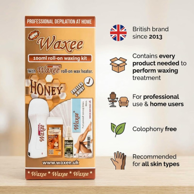 WAXEE SMART 100ml Roll-on waxing kit Honey COLOPHONY FREE.