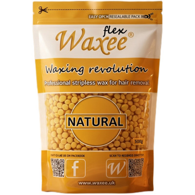 WAXEE flex- Professional stripless, film wax, 500g- Natural WAXEE flex- Professional stripless, film wax, 500g- Natural